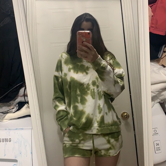 Free People | 2 piece top and bottom lounge set green - Picture 4 of 5